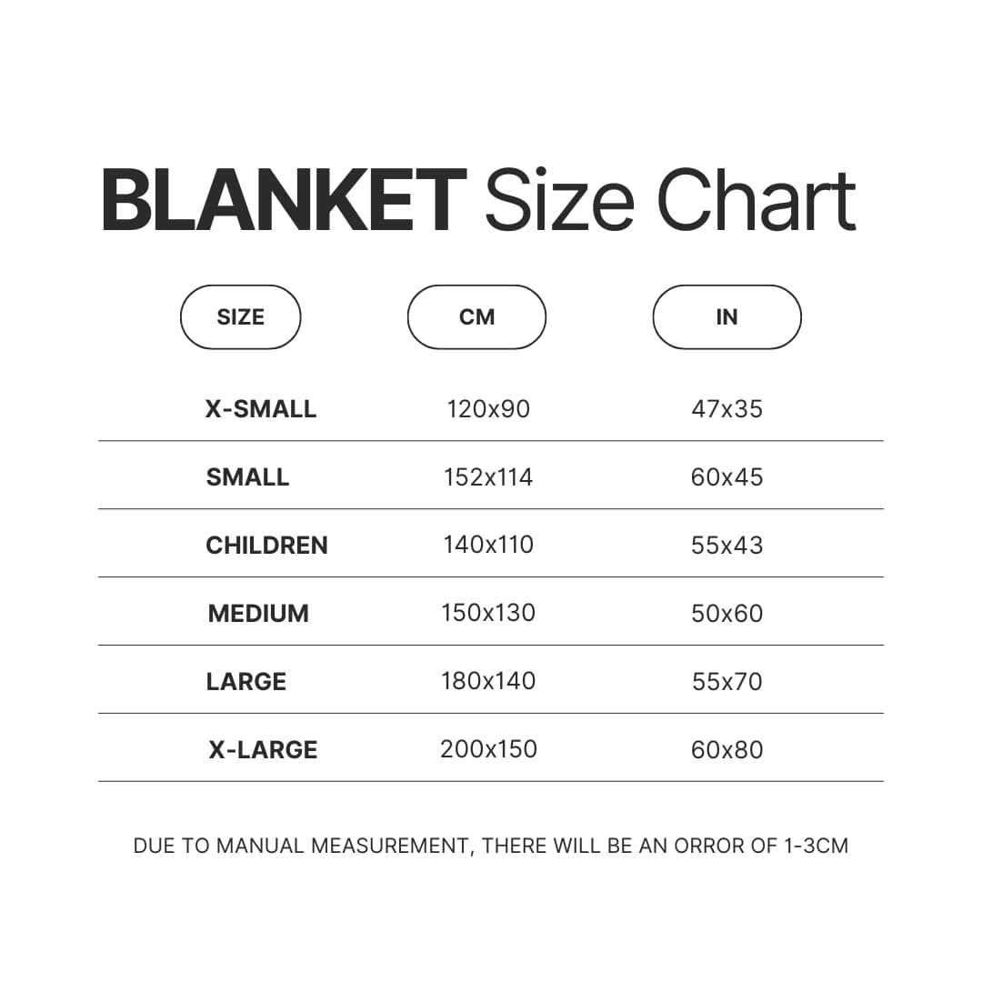 Blanket Size Chart - King Gizzard Store