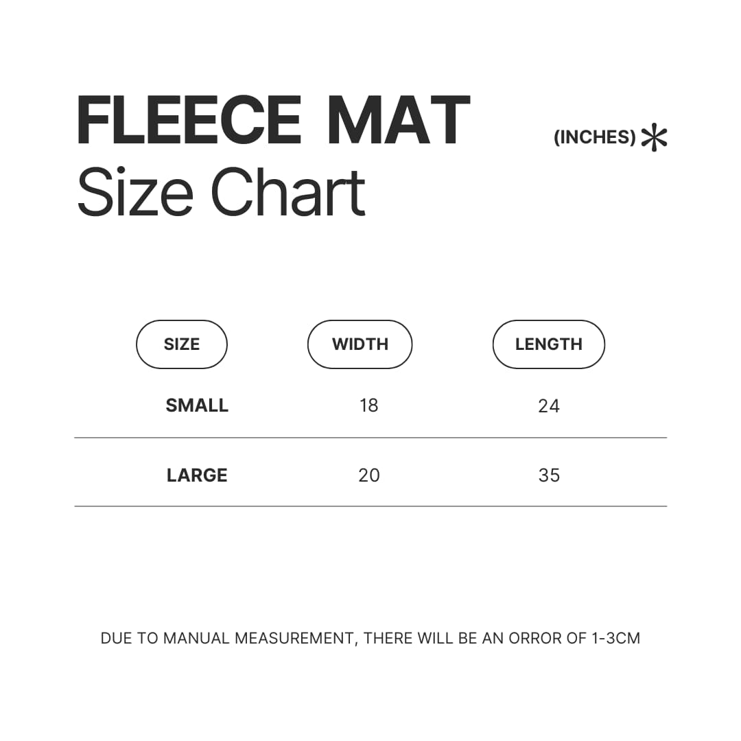 Fleece Mat Size Chart - King Gizzard Store