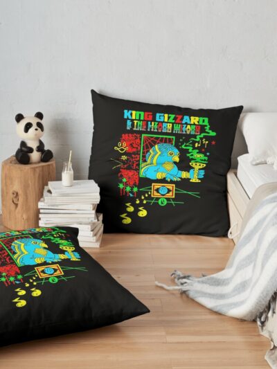 Gift For Men King Gizzard And The Lizard Wizard Retro Vintage Throw Pillow Official King Gizzard Merch