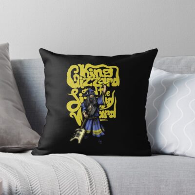 Great Model Loves Music And Banana King Gizzard Cool Graphic Gift Throw Pillow Official King Gizzard Merch