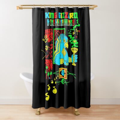 Gift For Men King Gizzard And The Lizard Wizard Retro Vintage Shower Curtain Official King Gizzard Merch