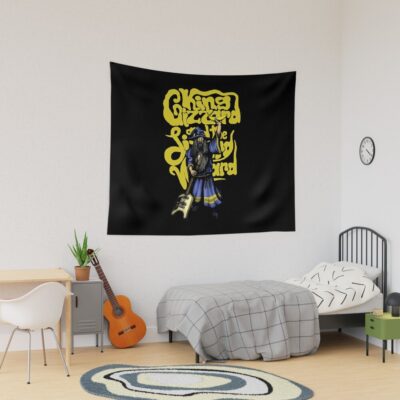 Great Model Loves Music And Banana King Gizzard Cool Graphic Gift Tapestry Official King Gizzard Merch