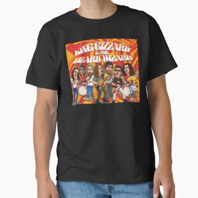 King Gizzard Psychedelic Band Caricature T-shirt