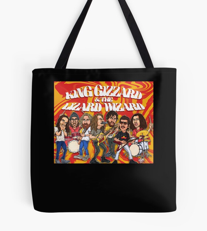 King Gizzard And The Lizard Wizard Psychedelic Band Caricature Tote Bag