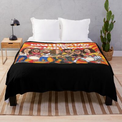 King Gizzard And The Lizard Wizard Psychedelic Band Caricature Throw Blanket