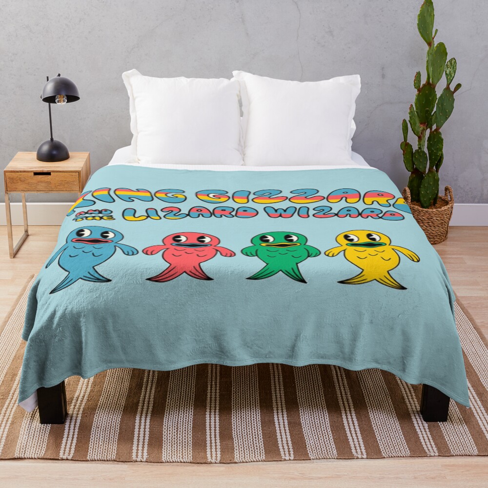 King Gizzard And The Wizard Lizard Fishies Throw Blanket