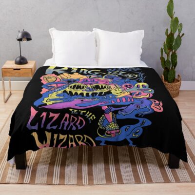 King Gizzard And The Lizard Wizard Altered Beast Throw Blanket
