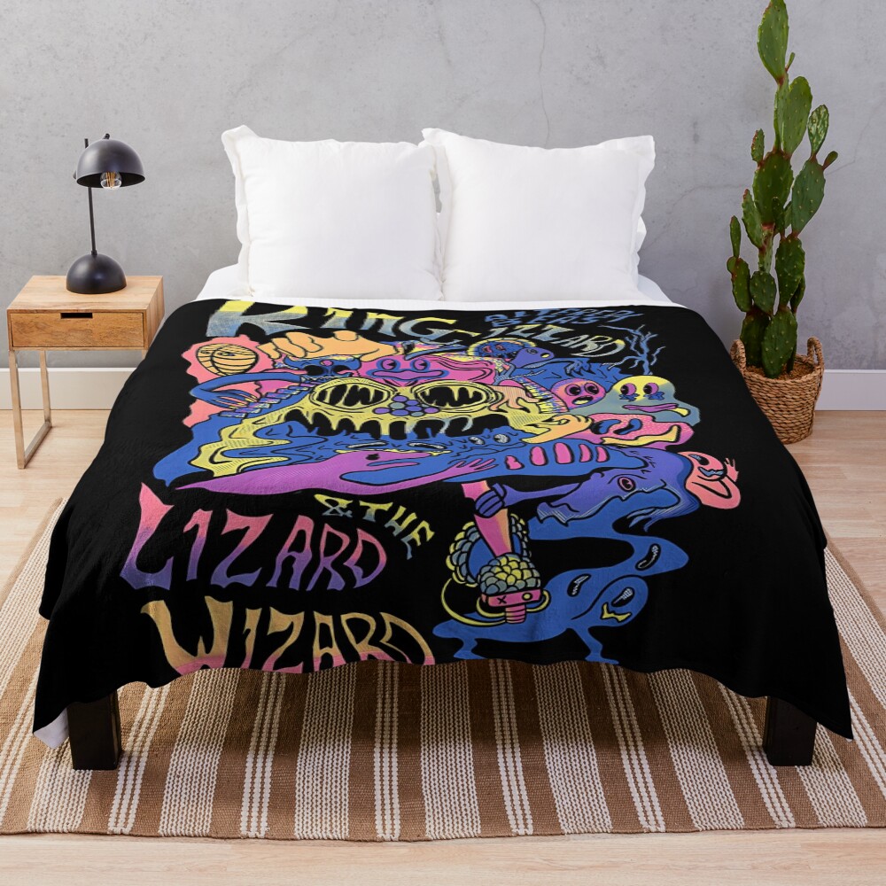 King Gizzard And The Lizard Wizard Altered Beast Throw Blanket