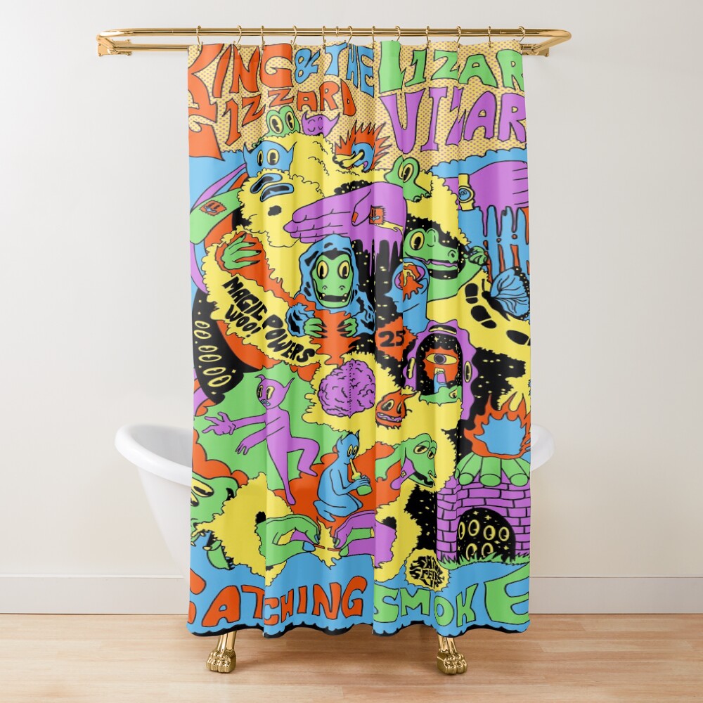 King Gizzard Catching Smoke Shower Curtain