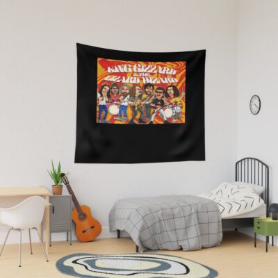 King Gizzard And The Lizard Wizard Psychedelic Band Caricature Tapestry