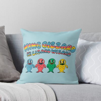 King Gizzard And The Wizard Lizard Fishies Throw Pillow