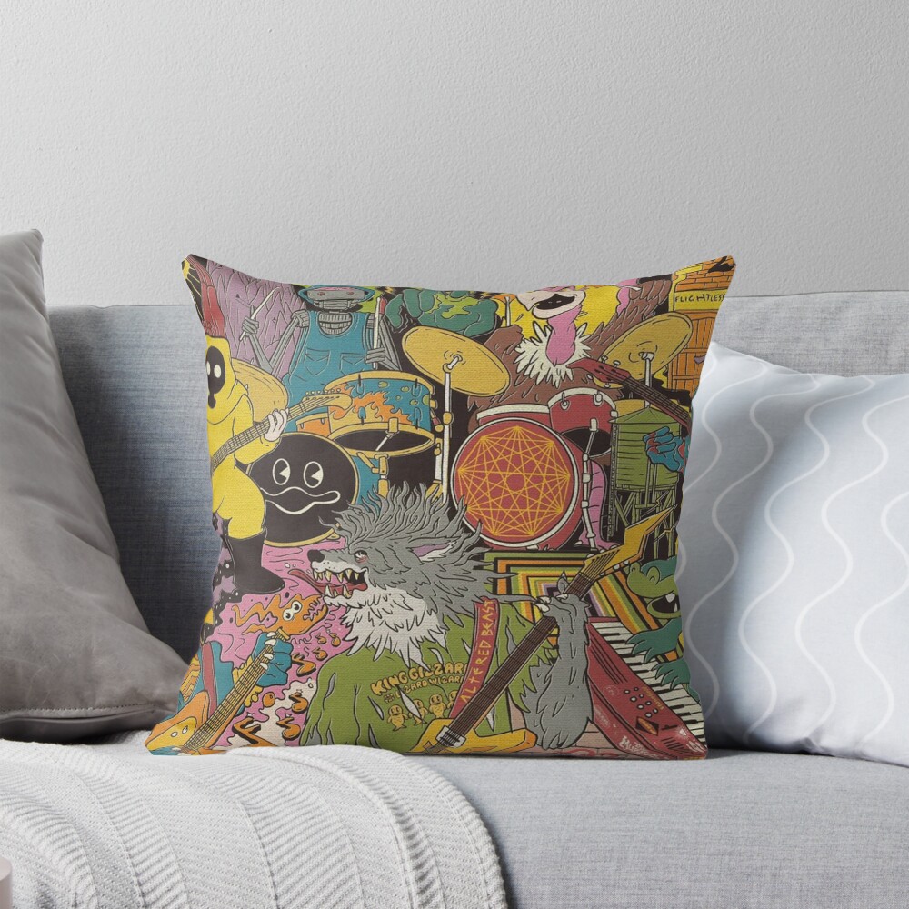 King Gizzard And The Lizard Wizard Gang Throw Pillow