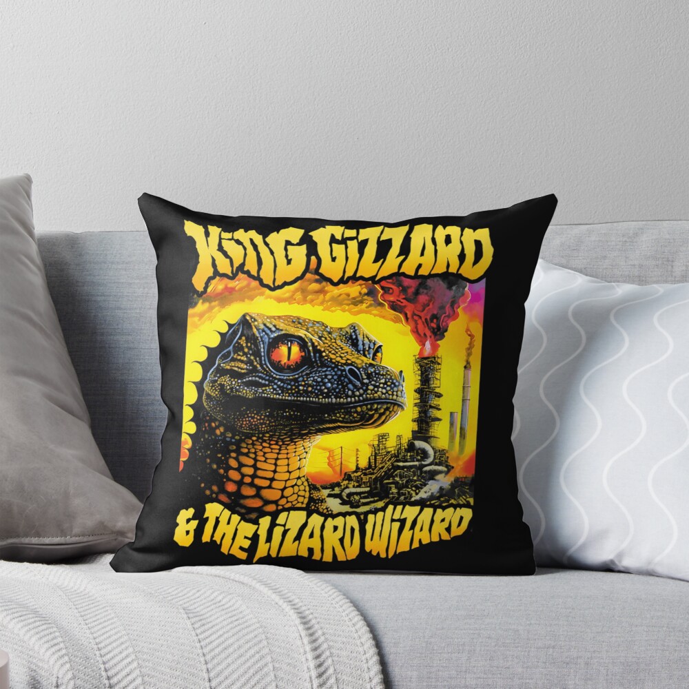 King Gizzard Hot Album Throw Pillow