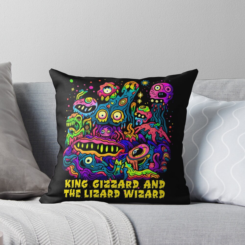 King Gizzard And The Lizard Wizard Graphic Throw Pillow